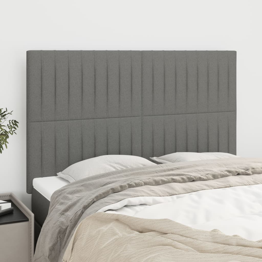 Têtes de lit 4 pcs Gris foncé 72x5x78/88 cm Tissu - XIOS