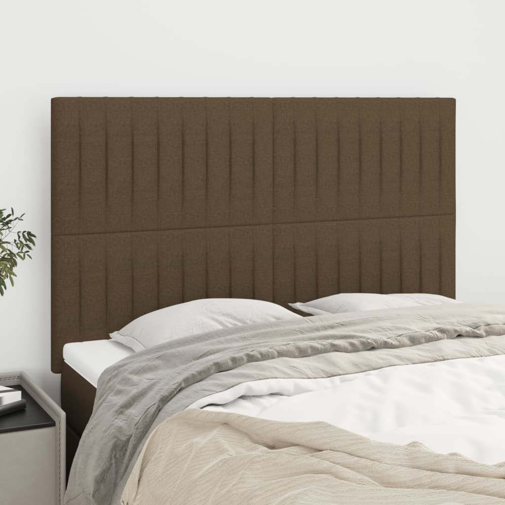 Têtes de lit 4 pcs Marron foncé 72x5x78/88 cm Tissu - XIOS