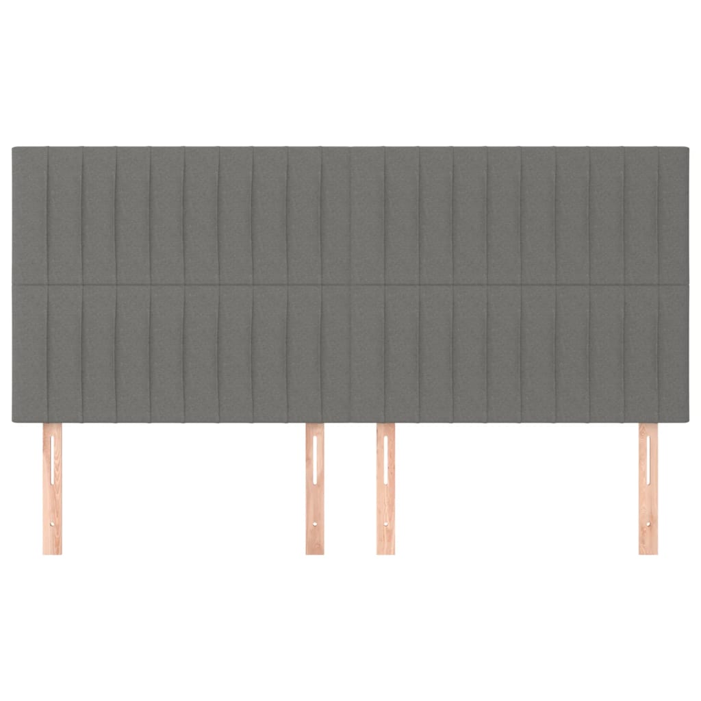 Têtes de lit 4 pcs Gris foncé 80x5x78/88 cm Tissu - XIOS