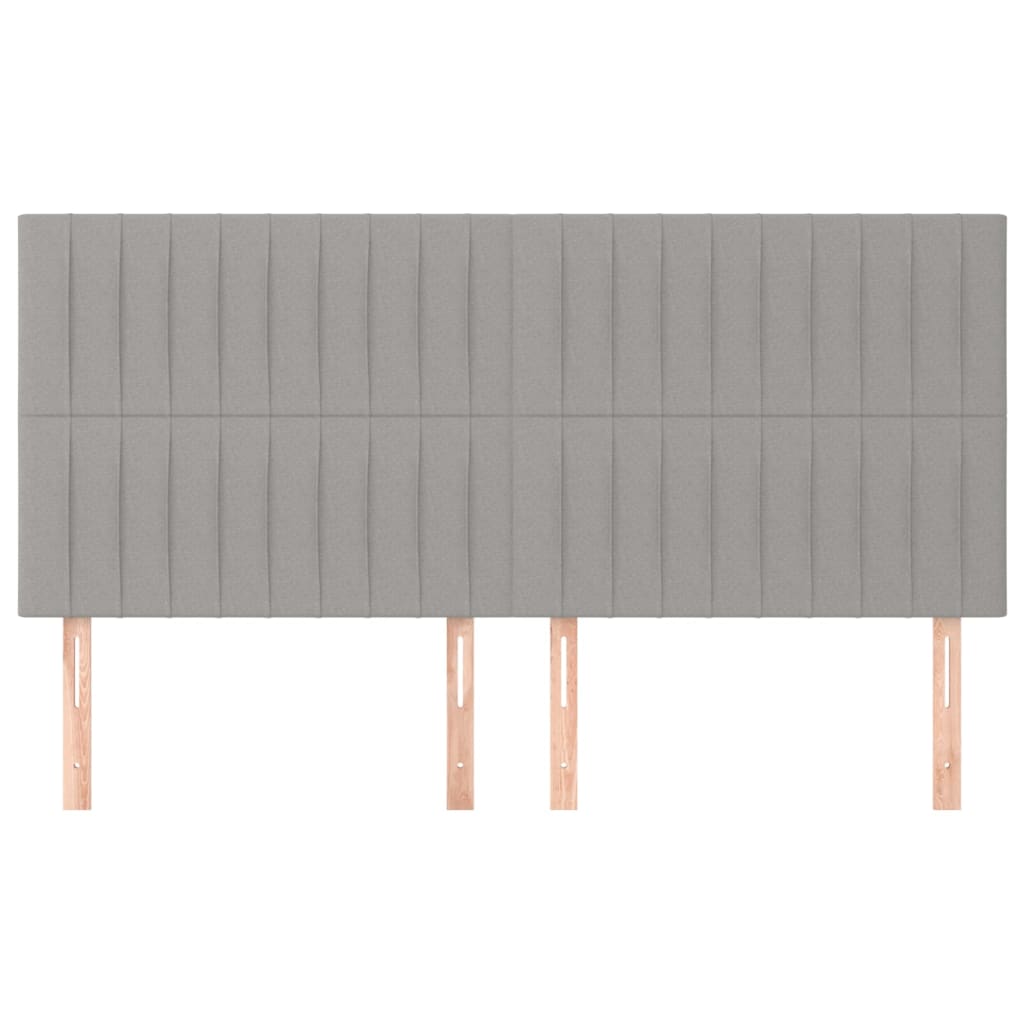 Têtes de lit 4 pcs Gris clair 100x5x78/88 cm Tissu - XIOS