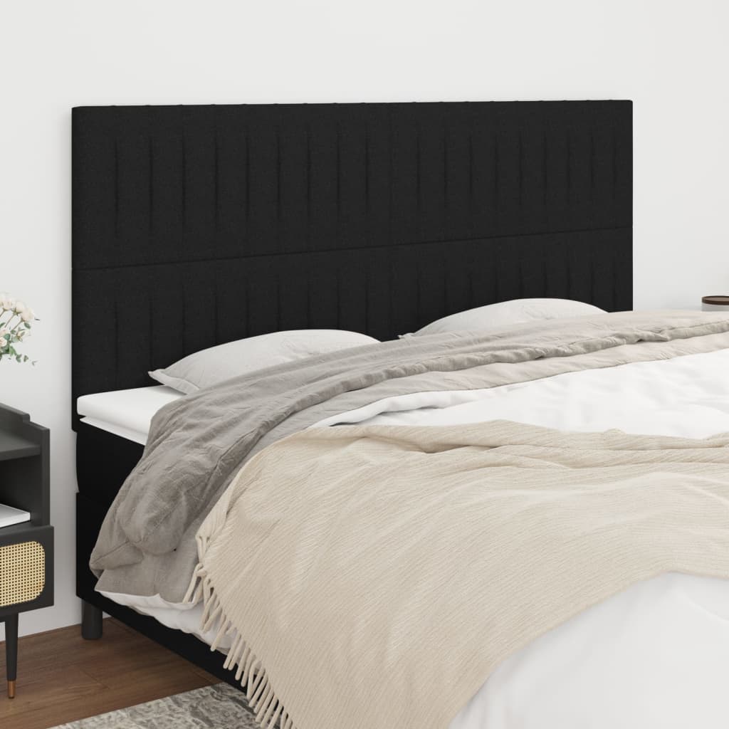 Têtes de lit 4 pcs Noir 100x5x78/88 cm Tissu - XIOS