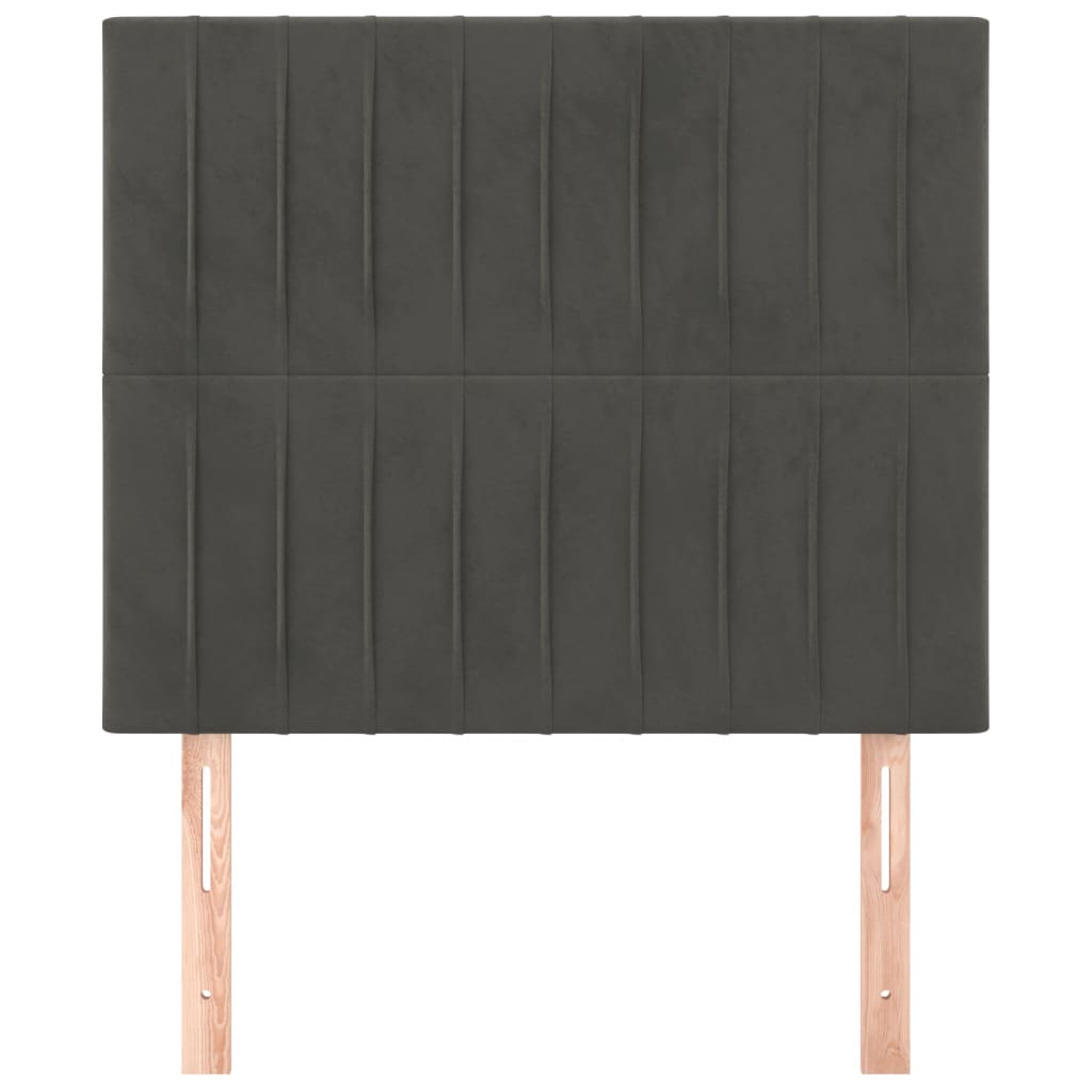 Têtes de lit 2 pcs Gris foncé 80x5x78/88 cm Velours - XIOS