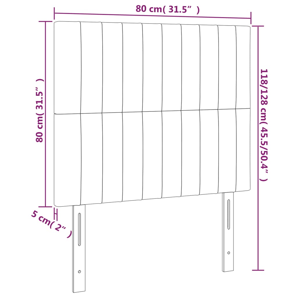 Têtes de lit 2 pcs Rose 80x5x78/88 cm Velours - XIOS