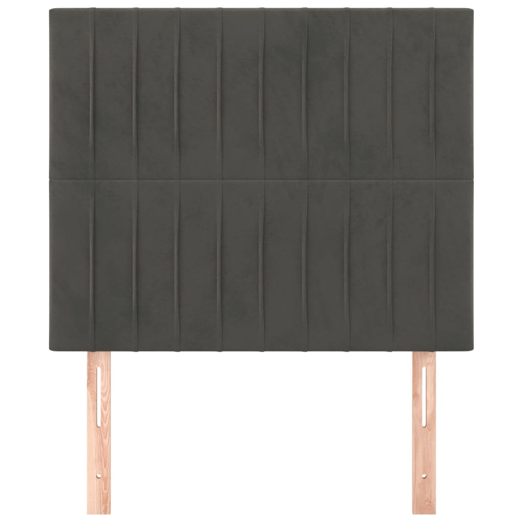 Têtes de lit 2 pcs Gris foncé 90x5x78/88 cm Velours - XIOS