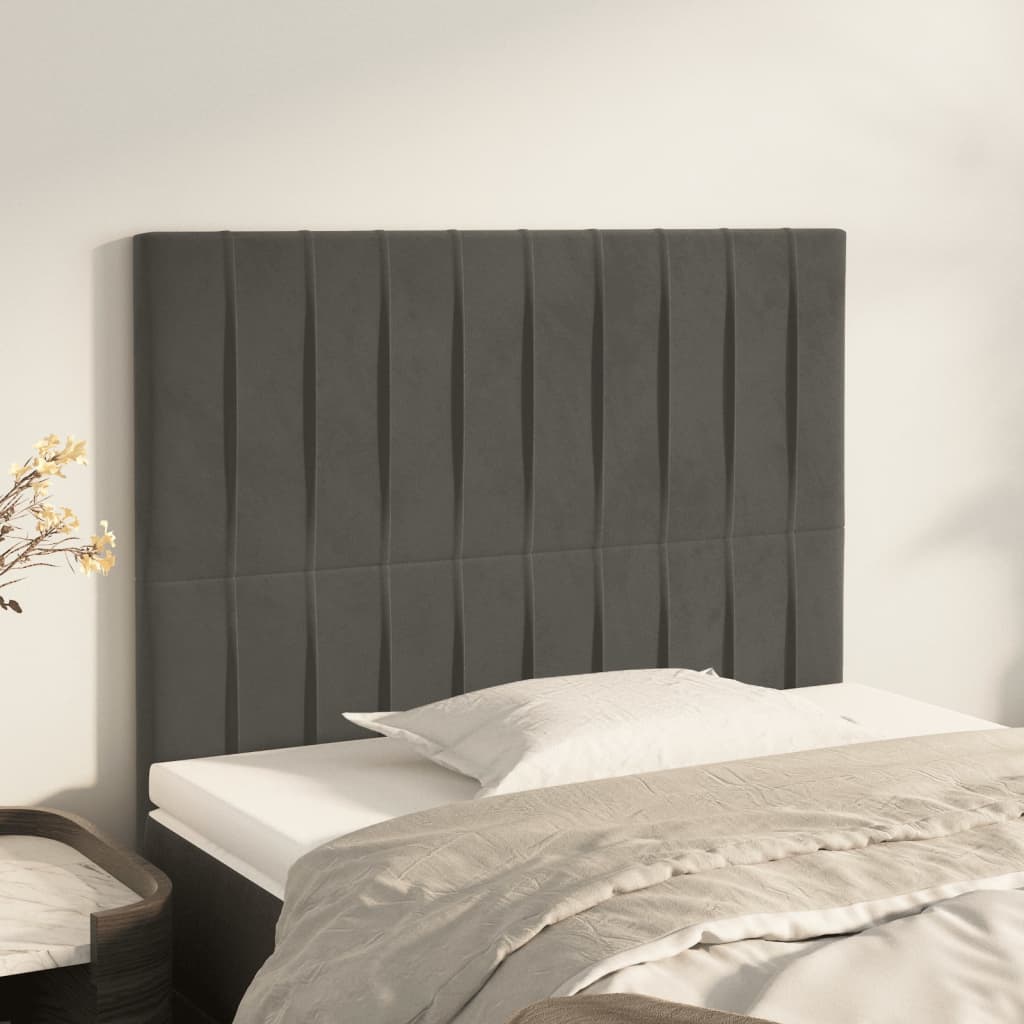 Têtes de lit 2 pcs Gris foncé 90x5x78/88 cm Velours - XIOS