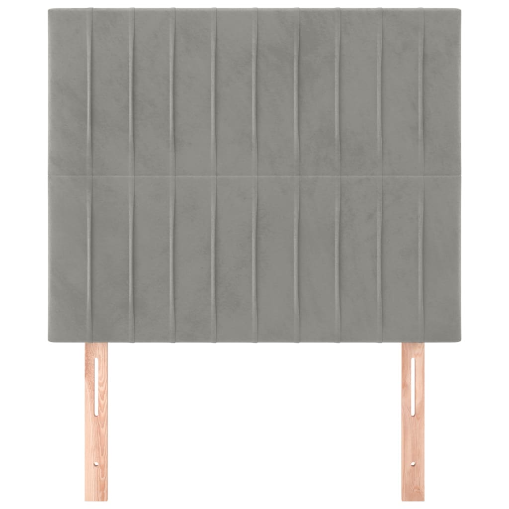 Têtes de lit 2 pcs Gris clair 100x5x78/88 cm Velours - XIOS