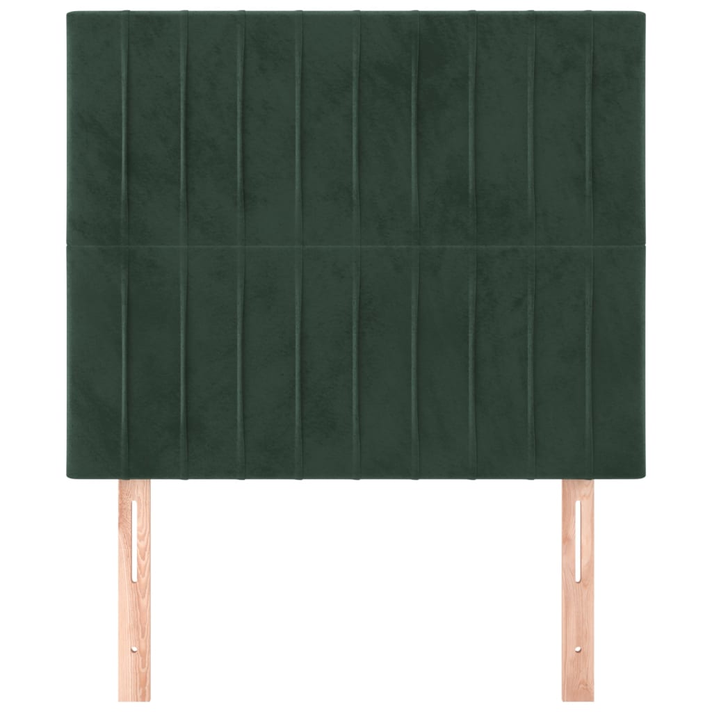 Têtes de lit 2 pcs Vert foncé 100x5x78/88 cm Velours - XIOS