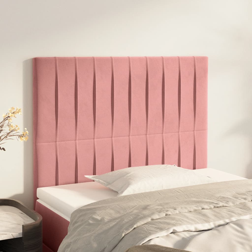 Têtes de lit 2 pcs Rose 100x5x78/88 cm Velours - XIOS