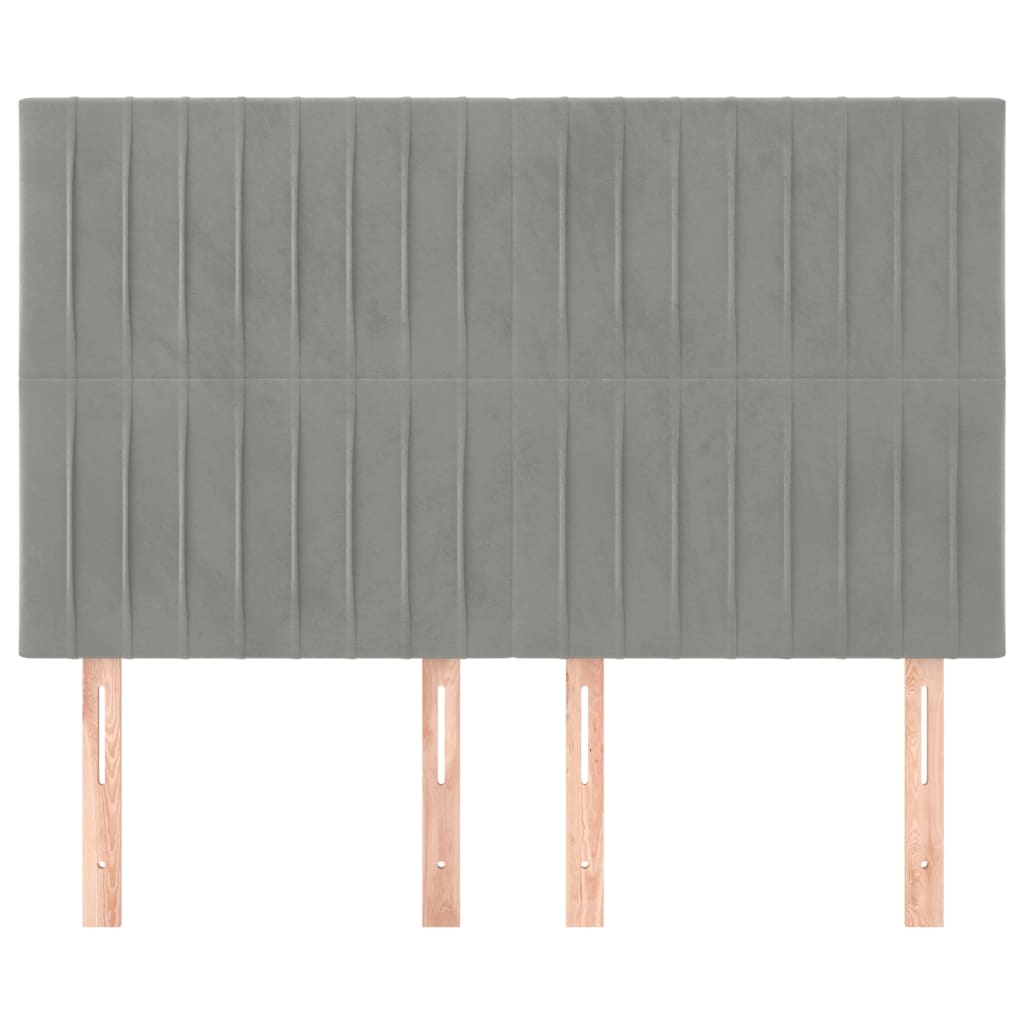 Têtes de lit 4 pcs Gris clair 72x5x78/88 cm Velours - XIOS