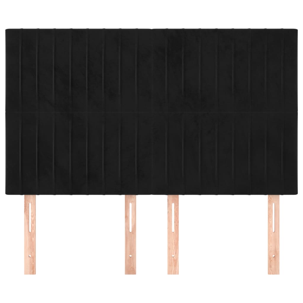 Têtes de lit 4 pcs Noir 72x5x78/88 cm Velours - XIOS