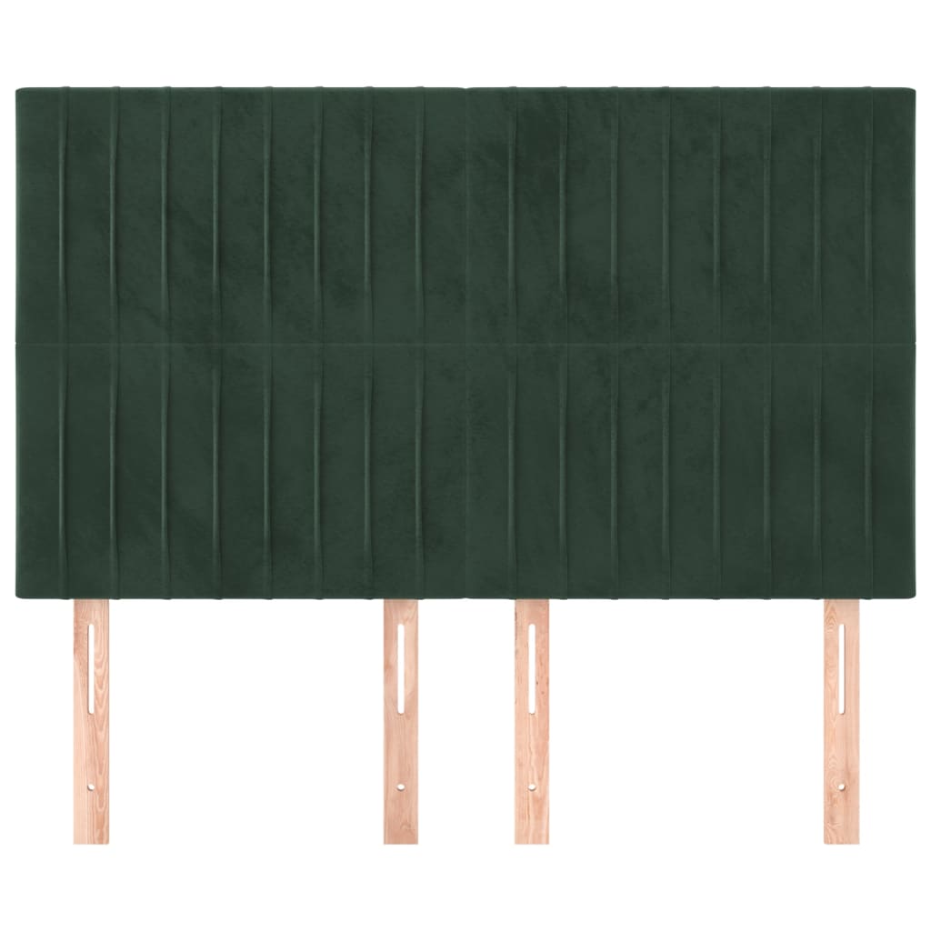 Têtes de lit 4 pcs Vert foncé 72x5x78/88 cm Velours - XIOS