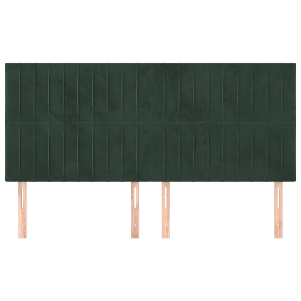 Têtes de lit 4 pcs Vert foncé 80x5x78/88 cm Velours - XIOS