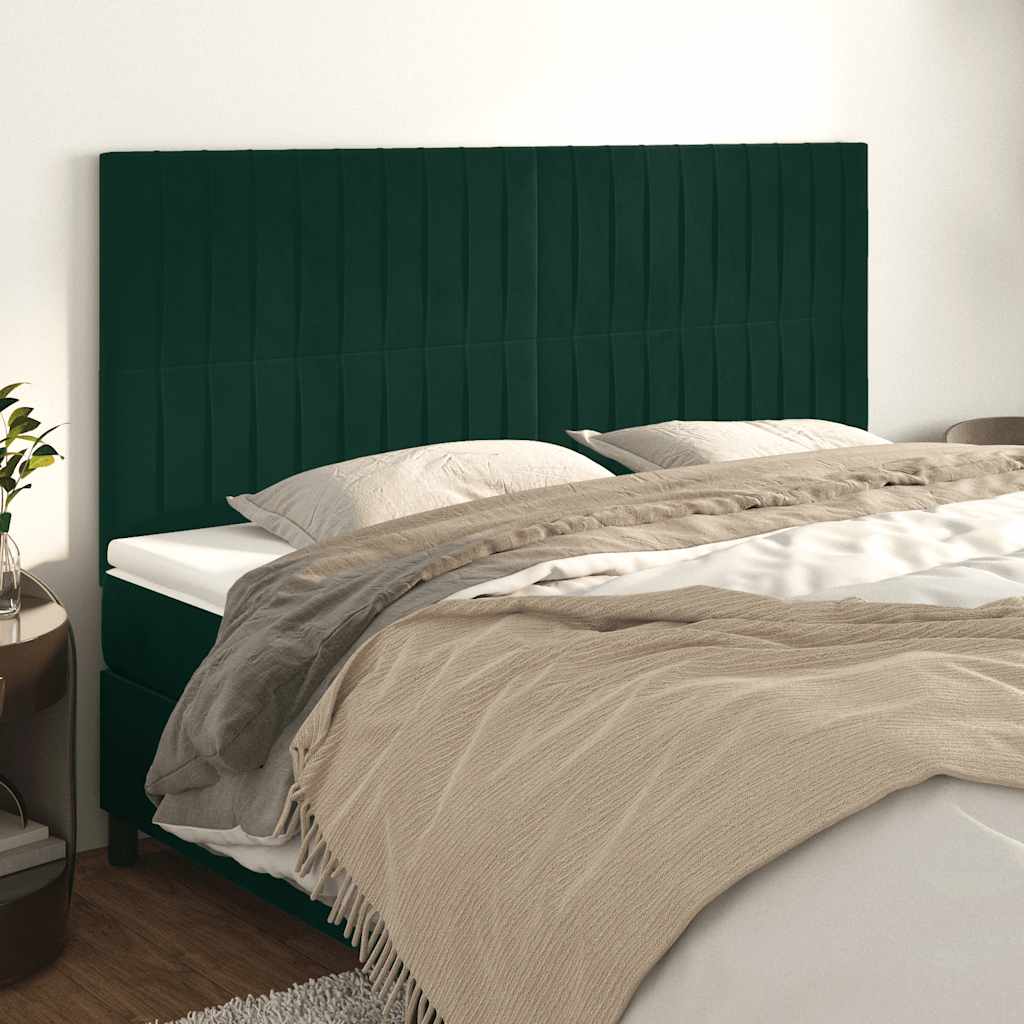 Tête de lit Vert foncé 180x5x118/128 cm Velours - XIOS
