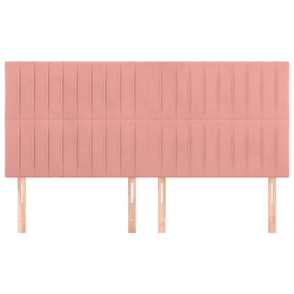 Têtes de lit 4 pcs Rose 90x5x78/88 cm Velours - XIOS