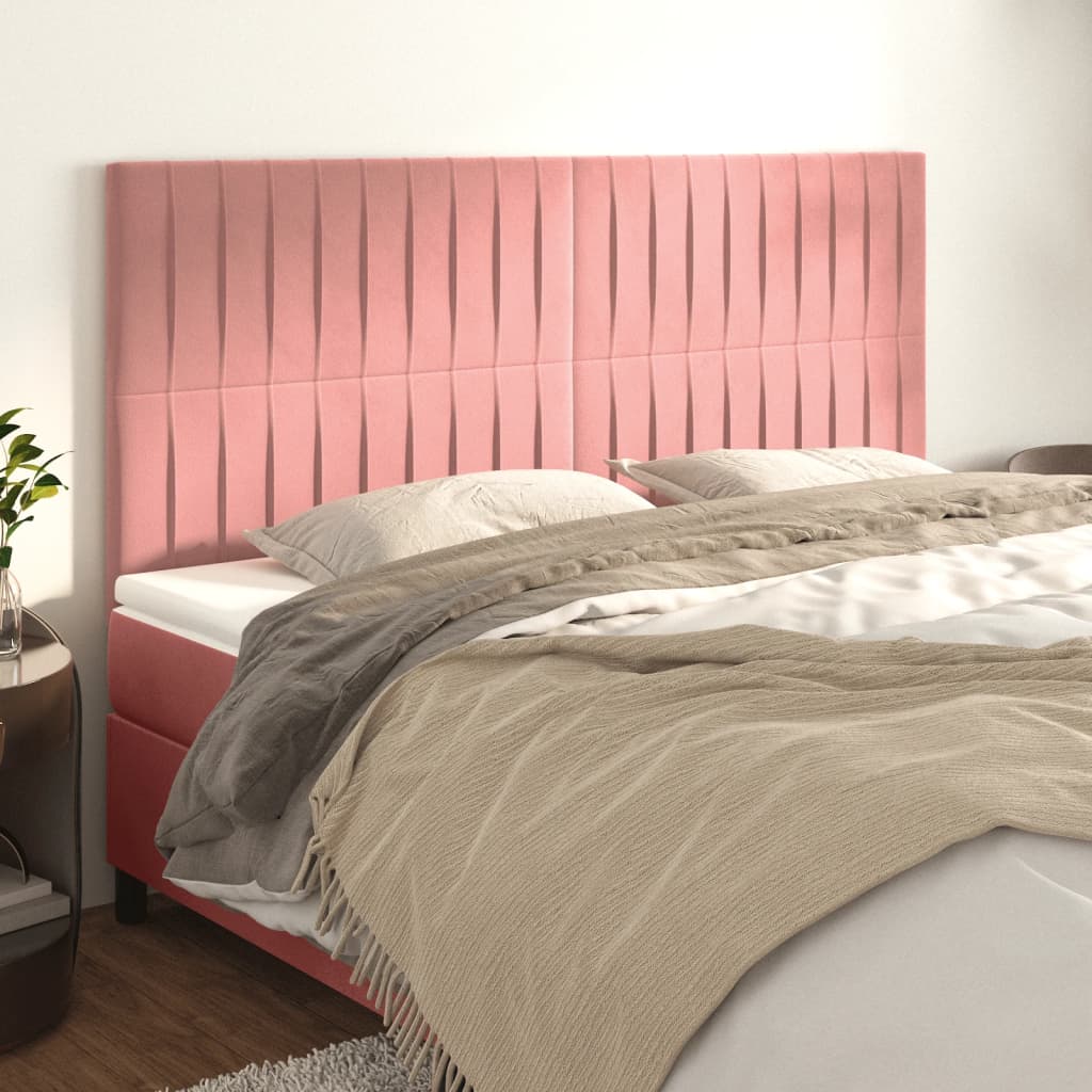 Têtes de lit 4 pcs Rose 90x5x78/88 cm Velours - XIOS