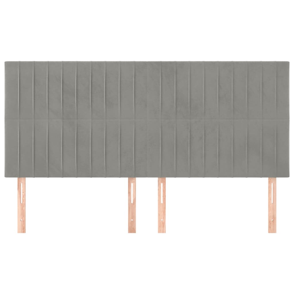 Têtes de lit 4 pcs Gris clair 100x5x78/88 cm Velours - XIOS