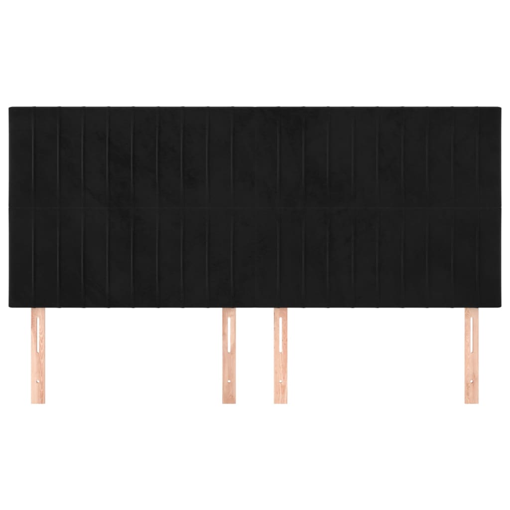 Têtes de lit 4 pcs Noir 100x5x78/88 cm Velours - XIOS