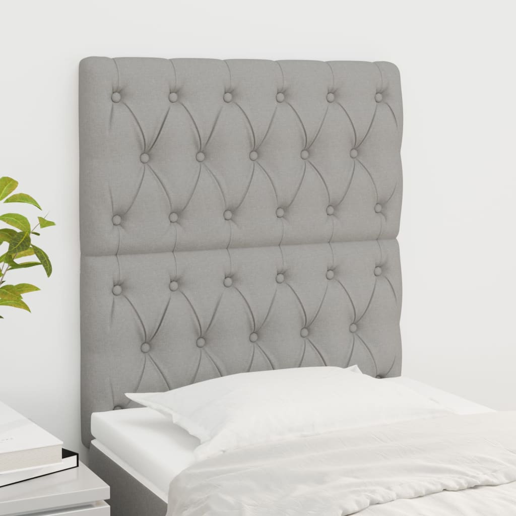 Têtes de lit 2 pcs Gris clair 80x7x78/88 cm Tissu - XIOS
