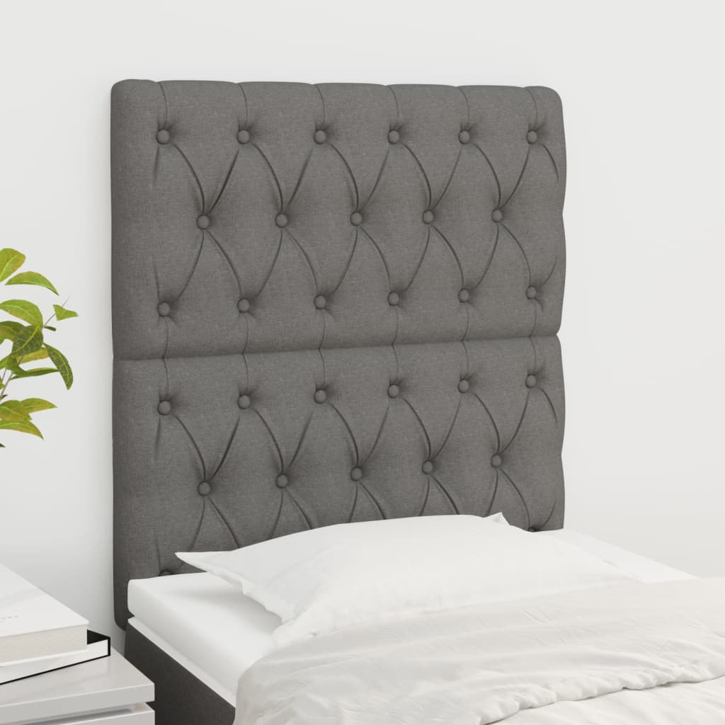 Têtes de lit 2 pcs Gris foncé 80x7x78/88 cm Tissu - XIOS