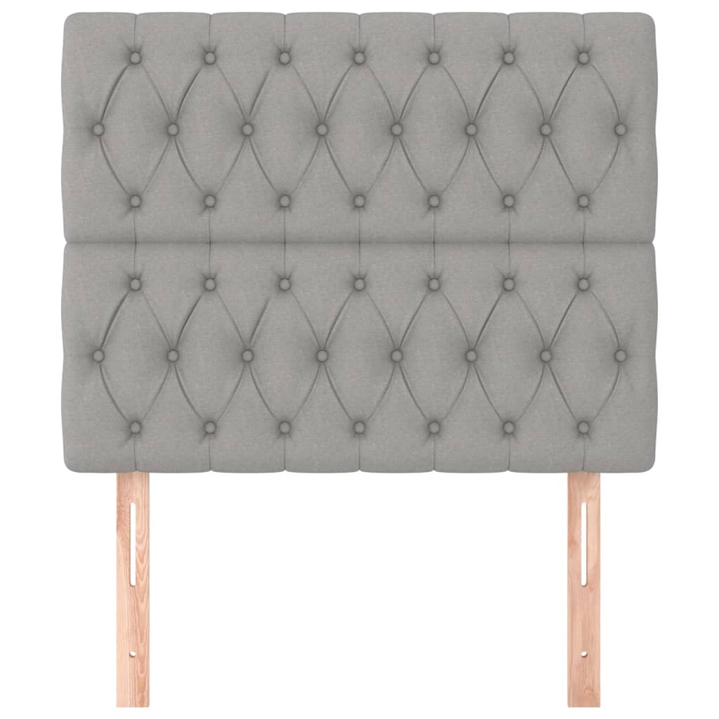 Têtes de lit 2 pcs Gris clair 90x7x78/88 cm Tissu - XIOS