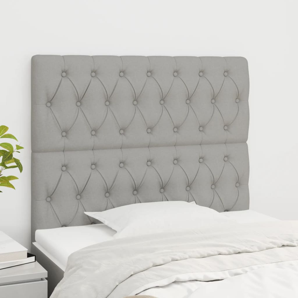 Têtes de lit 2 pcs Gris clair 90x7x78/88 cm Tissu - XIOS