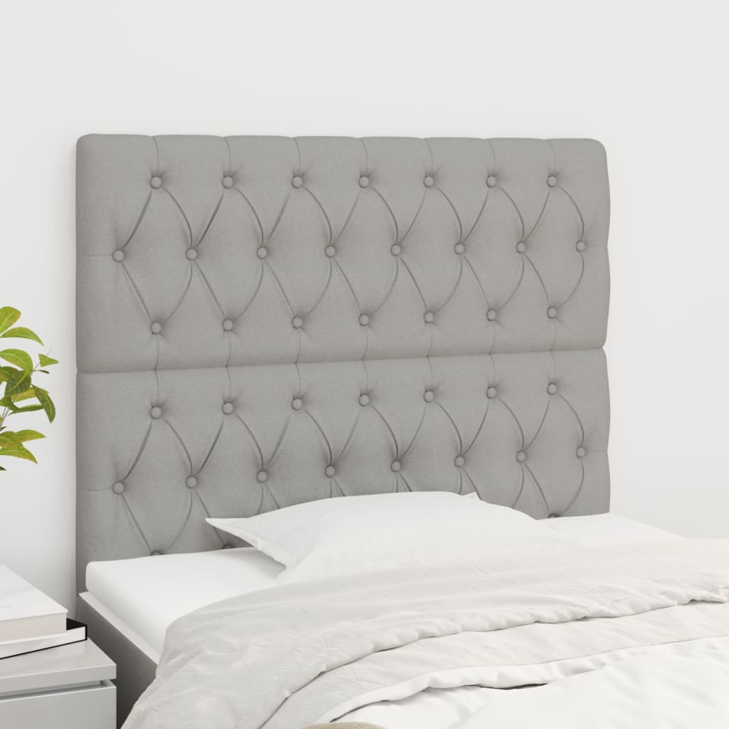 Têtes de lit 2 pcs Gris clair 100x7x78/88 cm Tissu - XIOS