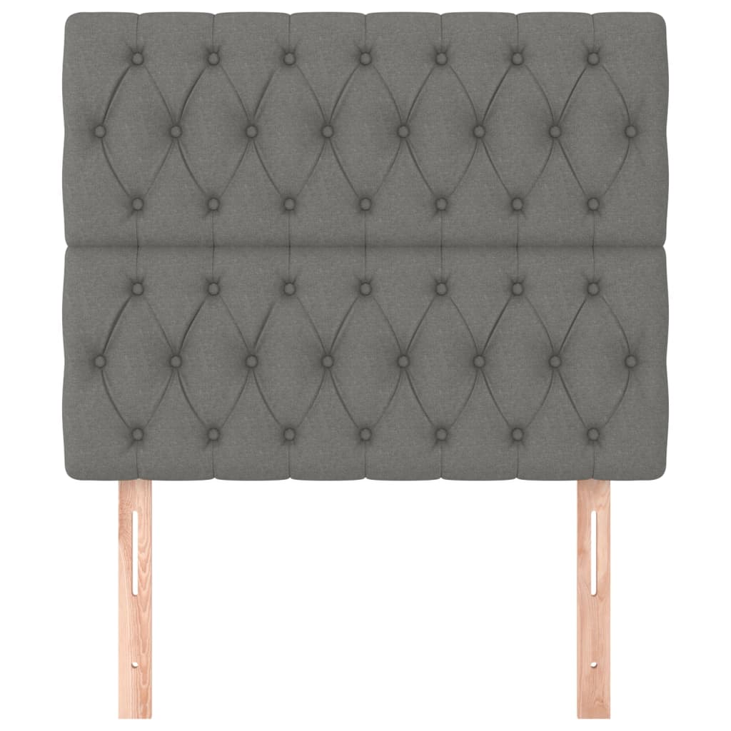 Têtes de lit 2 pcs Gris foncé 100x7x78/88 cm Tissu - XIOS