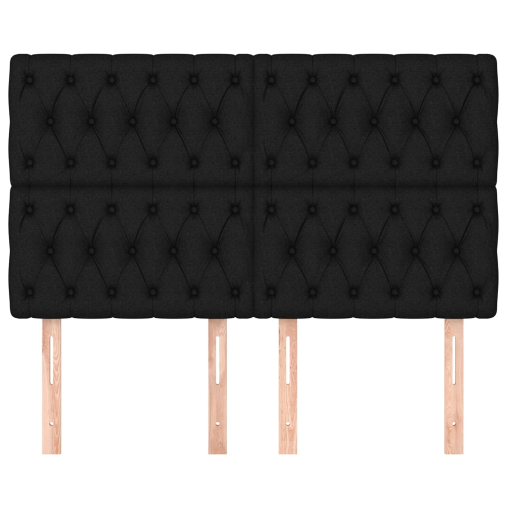 Têtes de lit 4 pcs Noir 72x7x78/88 cm Tissu - XIOS