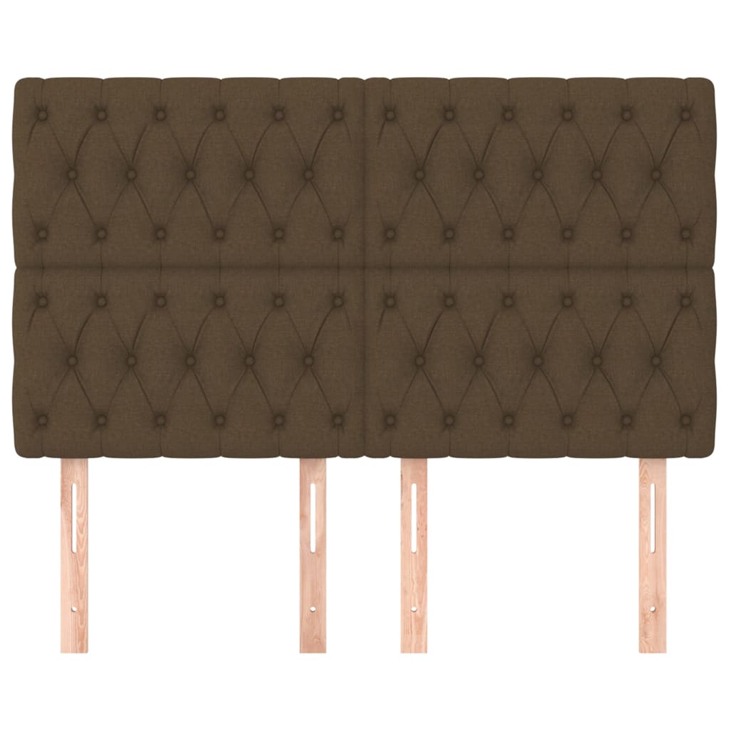 Tête de lit marron foncé 144 x 7 x 118/128 cm Tissu - XIOS