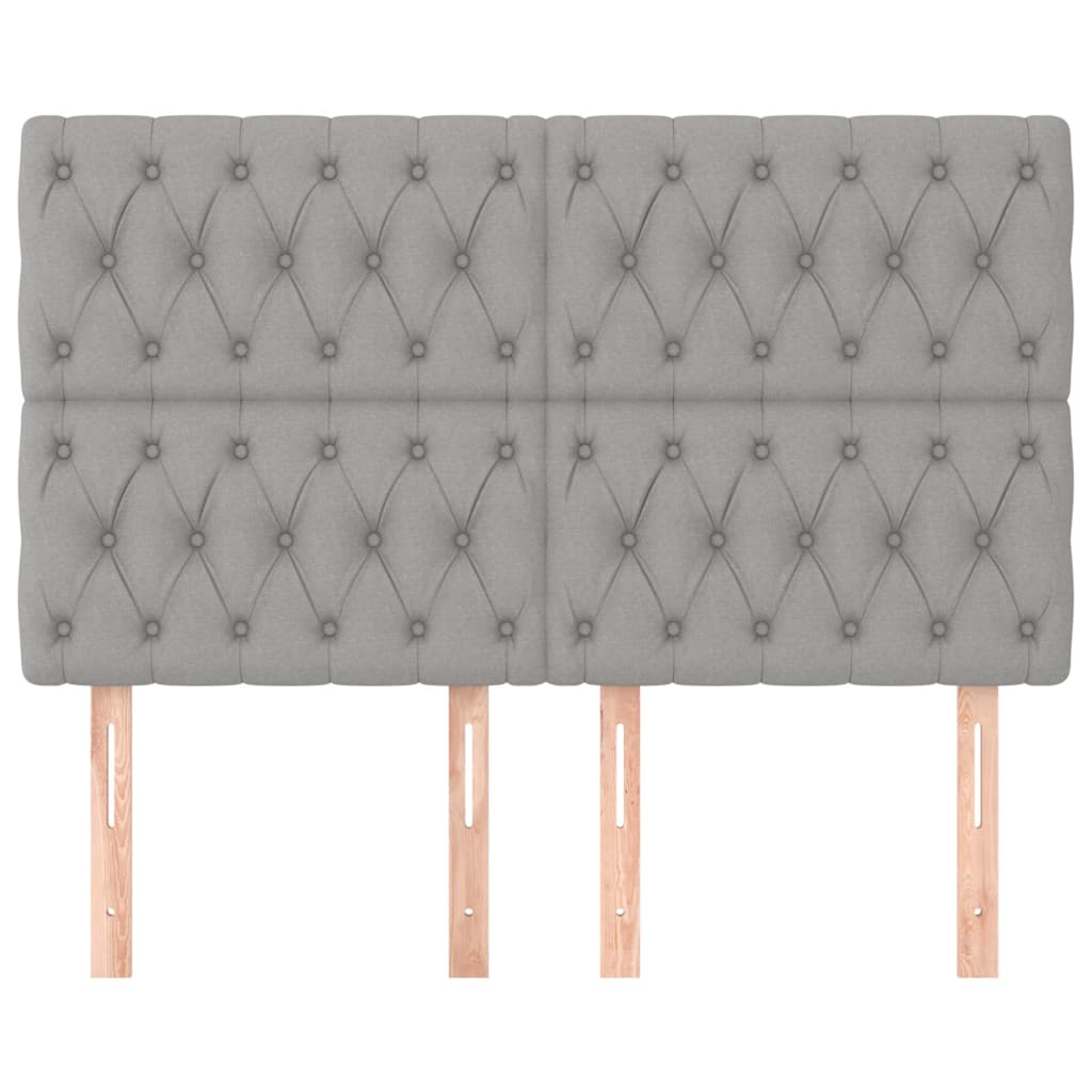 Têtes de lit 4 pcs Gris clair 80x7x78/88 cm Tissu - XIOS