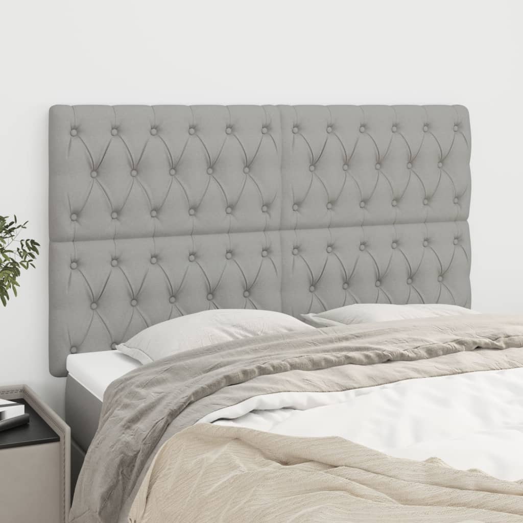 Têtes de lit 4 pcs Gris clair 80x7x78/88 cm Tissu - XIOS