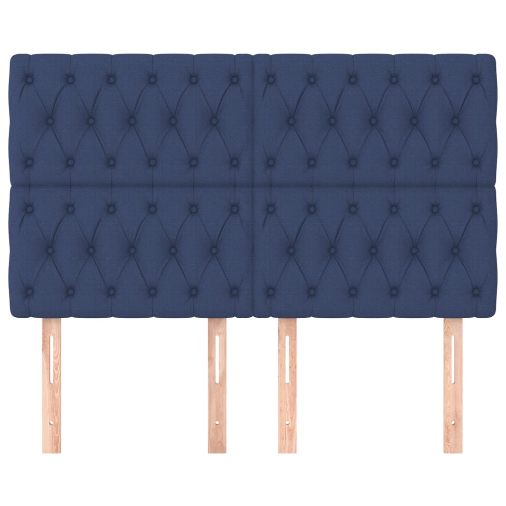 Têtes de lit 4 pcs Bleu 80x7x78/88 cm Tissu - XIOS
