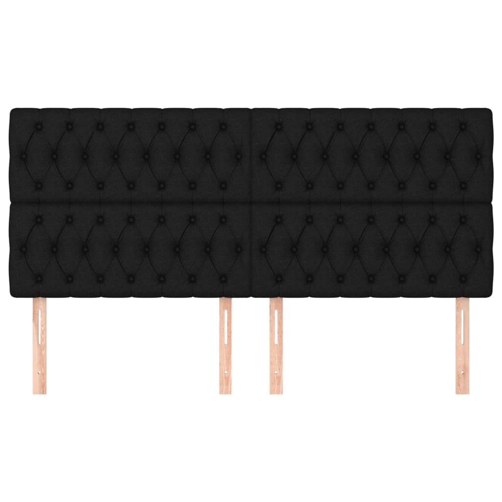 Têtes de lit 4 pcs Noir 90x7x78/88 cm Tissu - XIOS