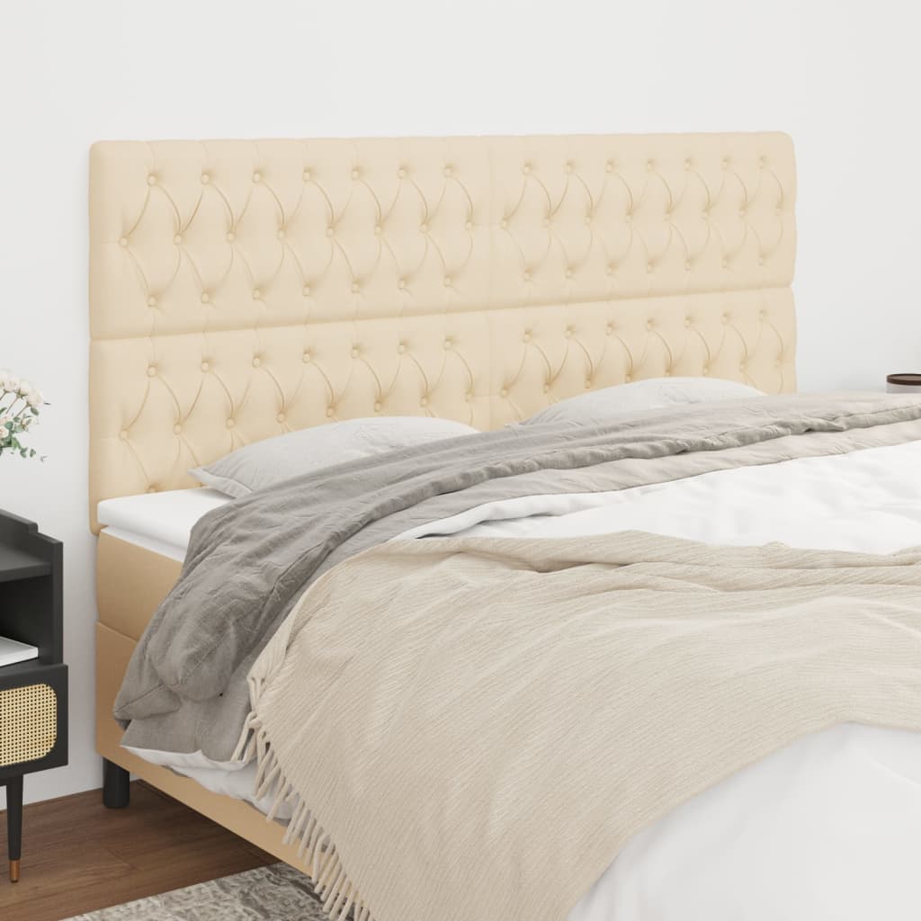 Têtes de lit 4 pcs Crème 100x7x78/88 cm Tissu - XIOS