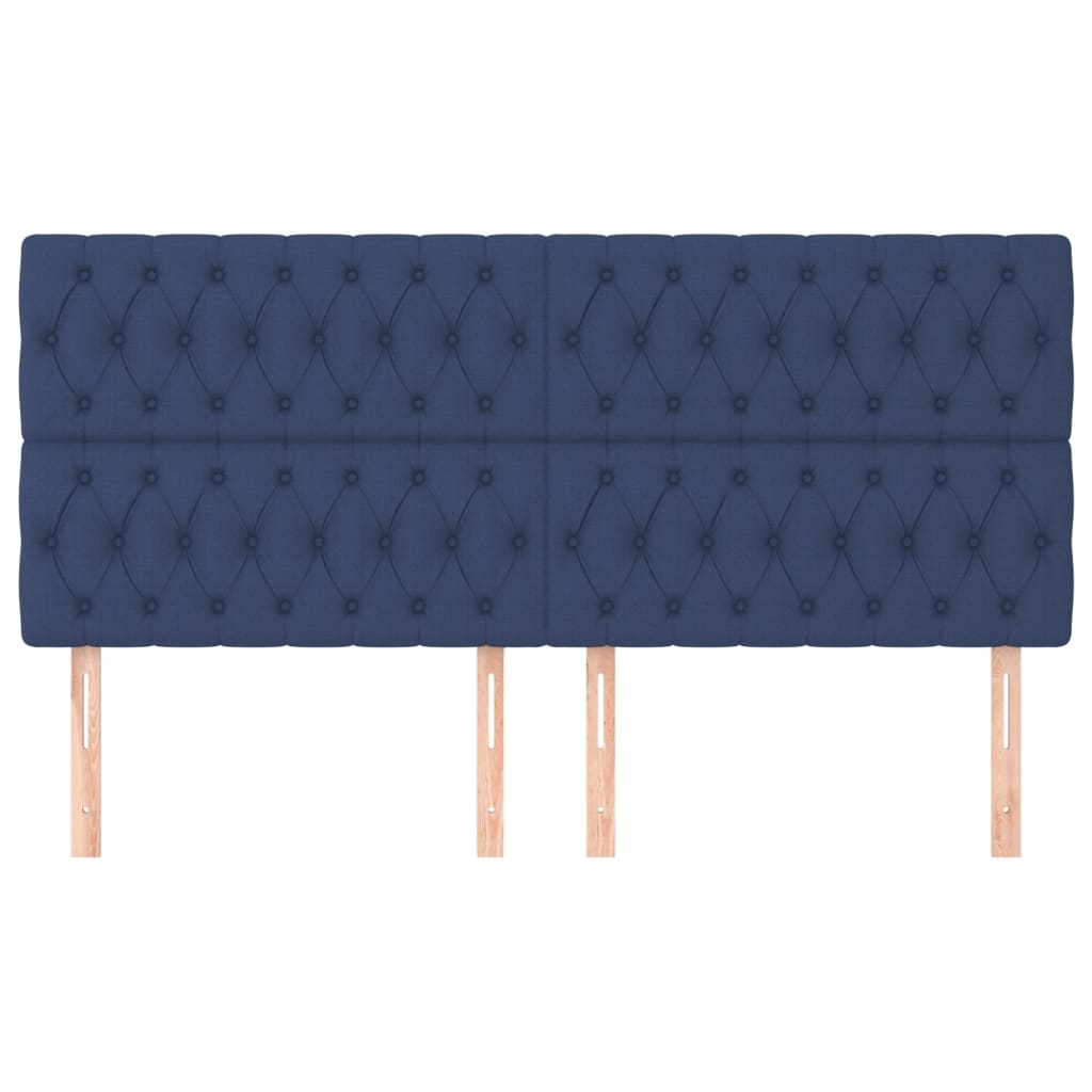 Têtes de lit 4 pcs Bleu 100x7x78/88 cm Tissu - XIOS