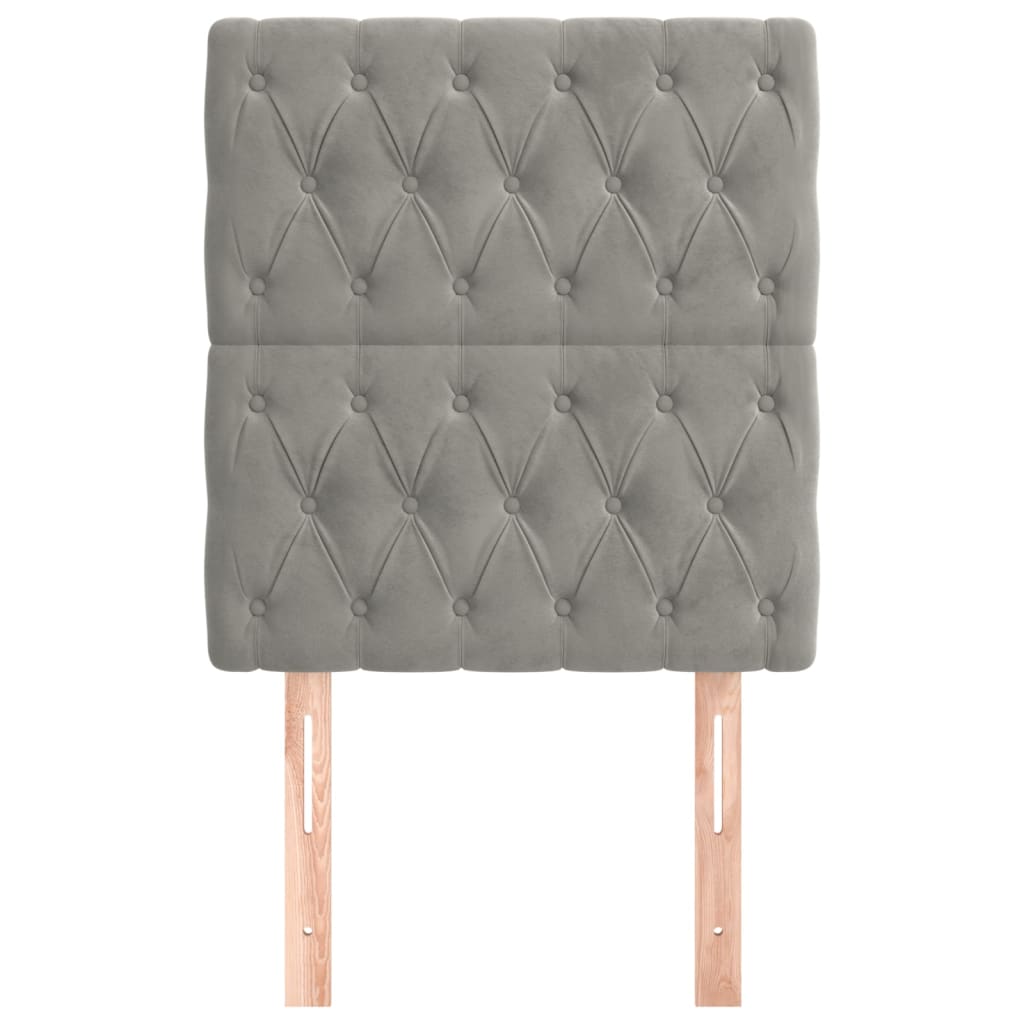 Têtes de lit 2 pcs Gris clair 80x7x78/88 cm Velours Têtes et pieds de lit vidaXL