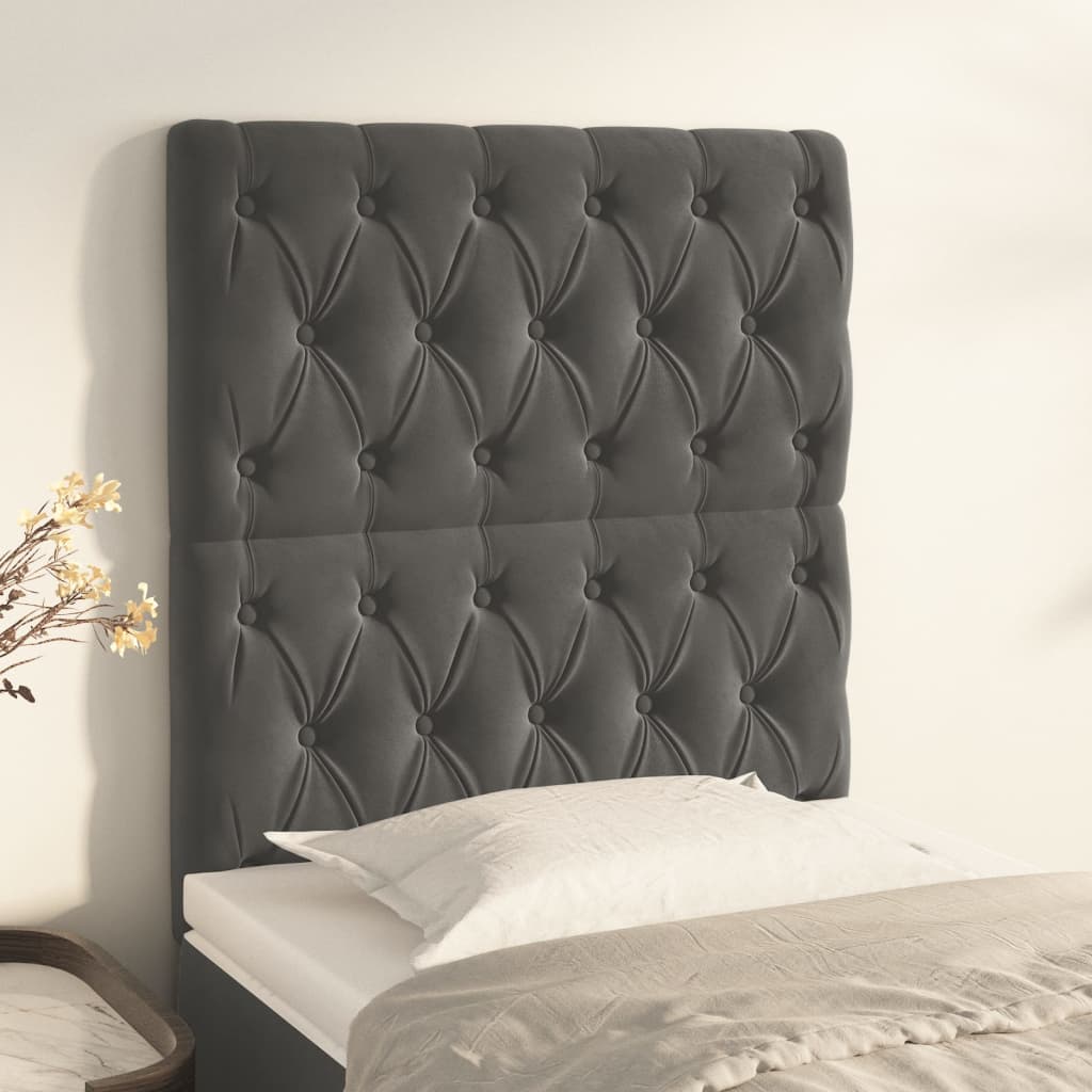 Tête de lit Gris foncé 80x7x118/128 cm Velours - XIOS