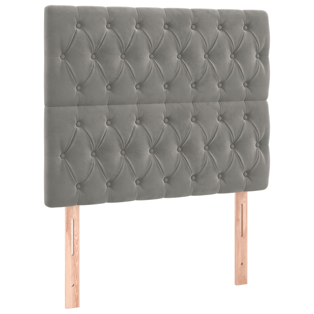 Têtes de lit 2 pcs Gris clair 100x7x78/88 cm Velours - XIOS
