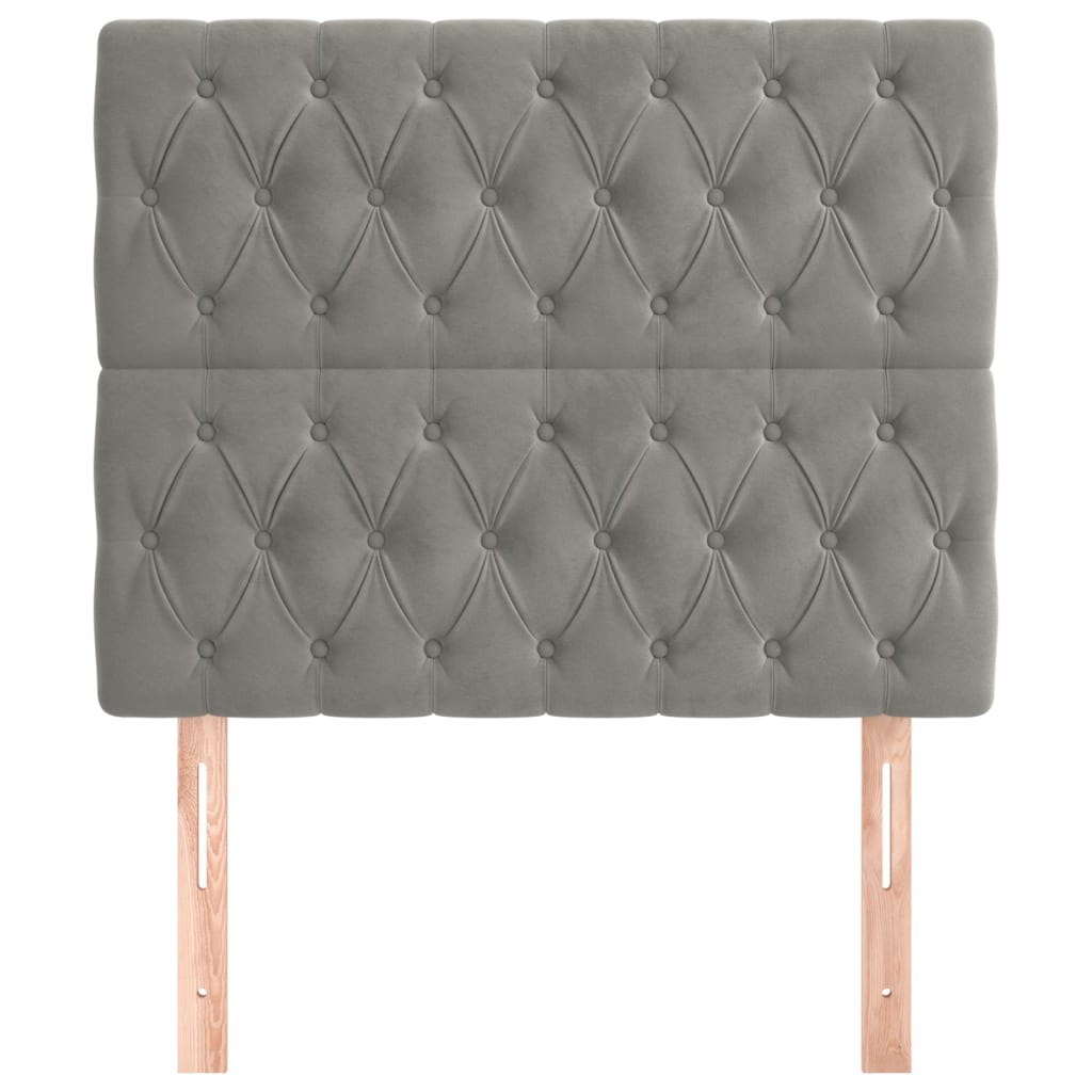 Têtes de lit 2 pcs Gris clair 100x7x78/88 cm Velours - XIOS