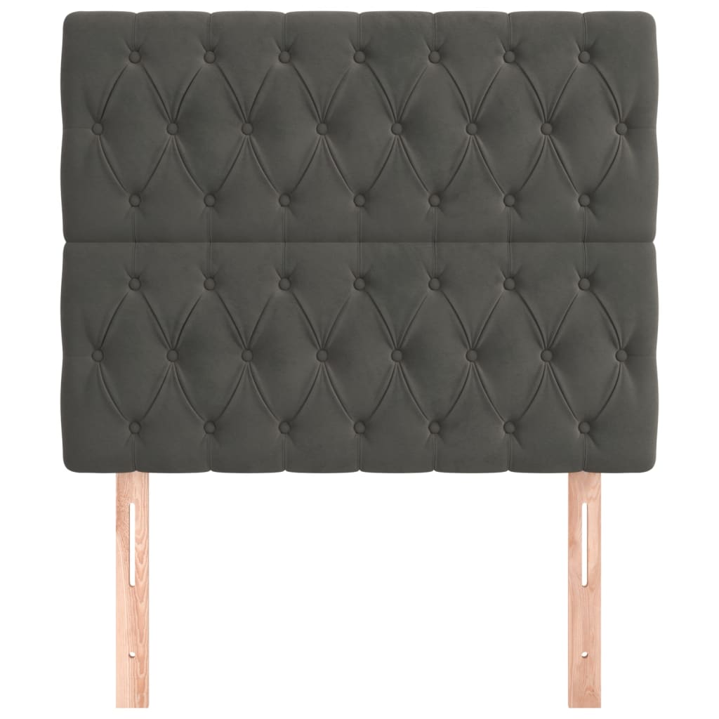 Têtes de lit 2 pcs Gris foncé 100x7x78/88 cm Velours - XIOS