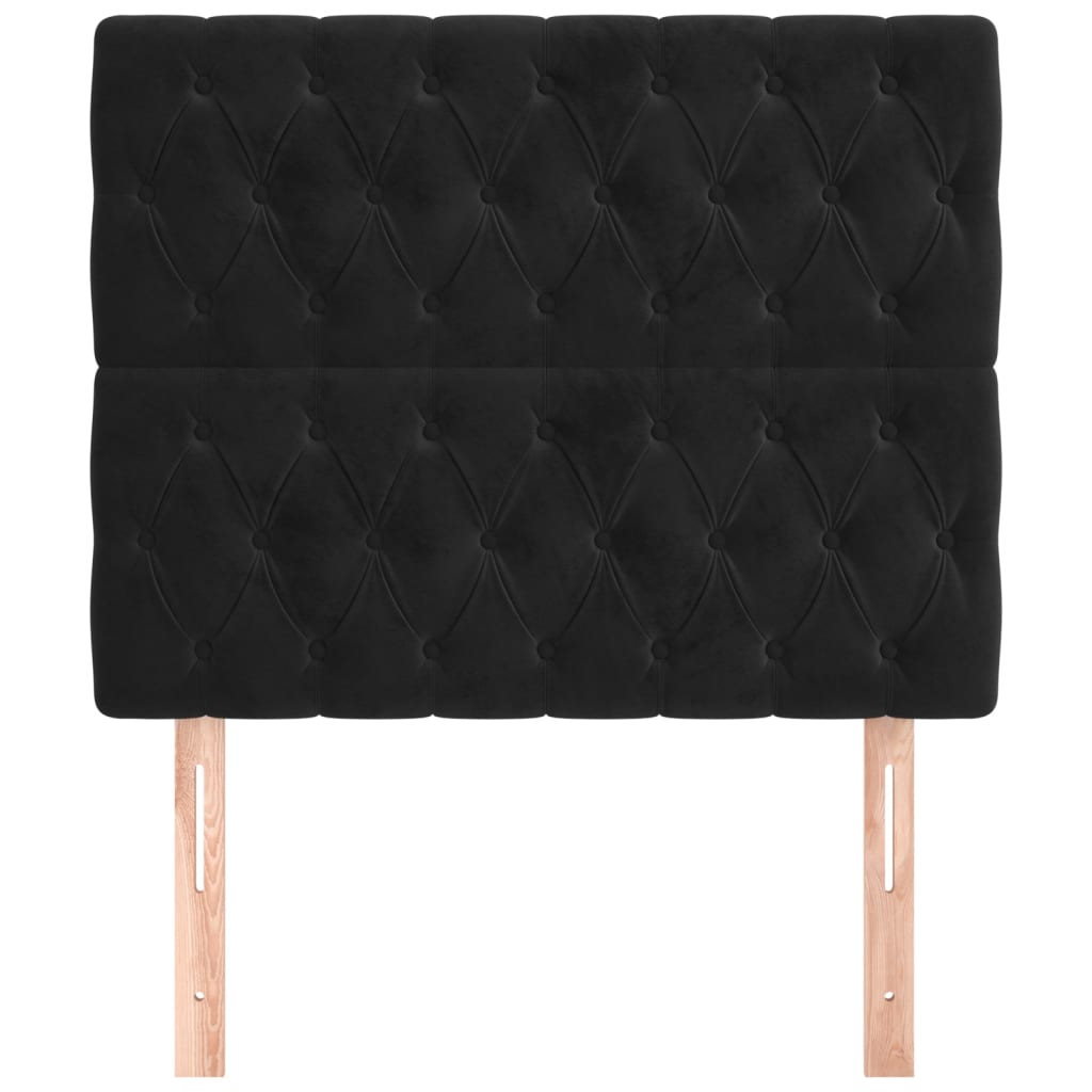 Têtes de lit 2 pcs Noir 100x7x78/88 cm Velours - XIOS