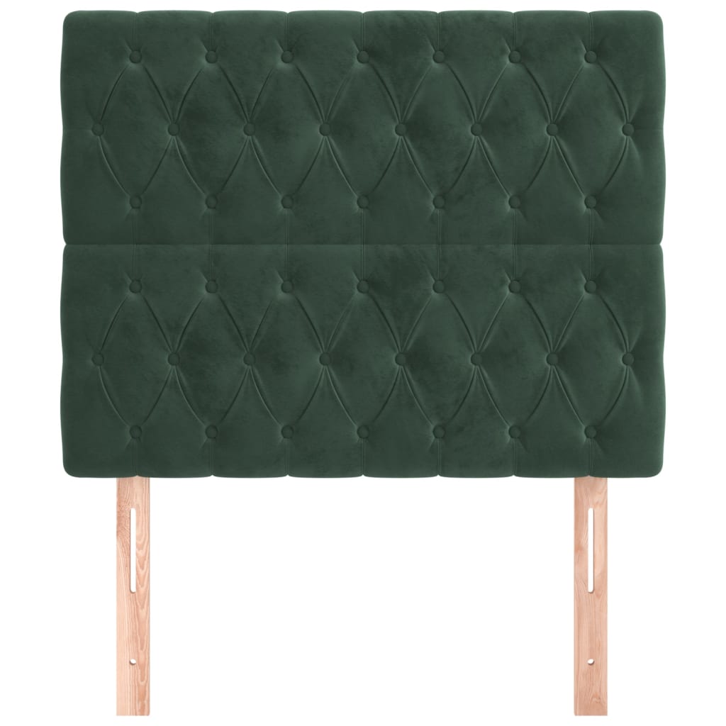 Têtes de lit 2 pcs Vert foncé 100x7x78/88 cm Velours - XIOS
