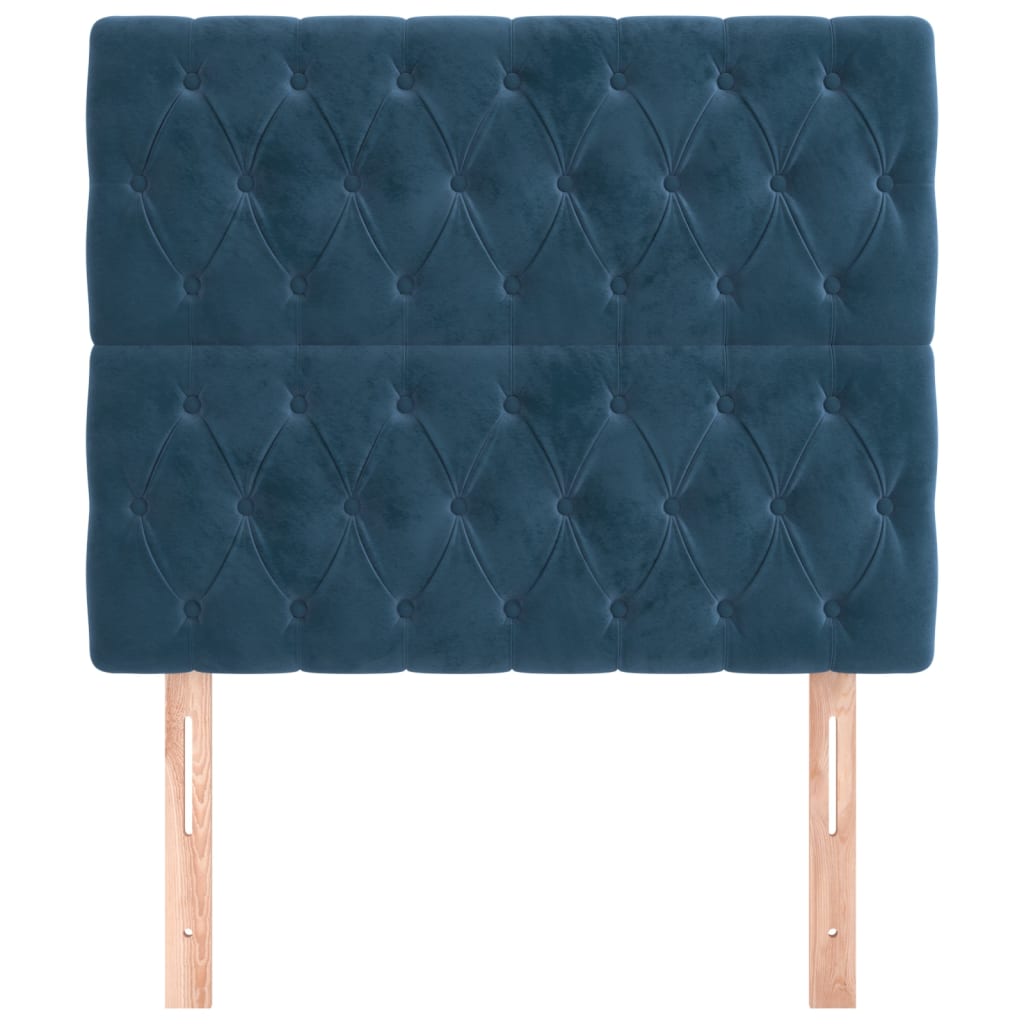 Têtes de lit 2 pcs Bleu foncé 100x7x78/88 cm Velours - XIOS