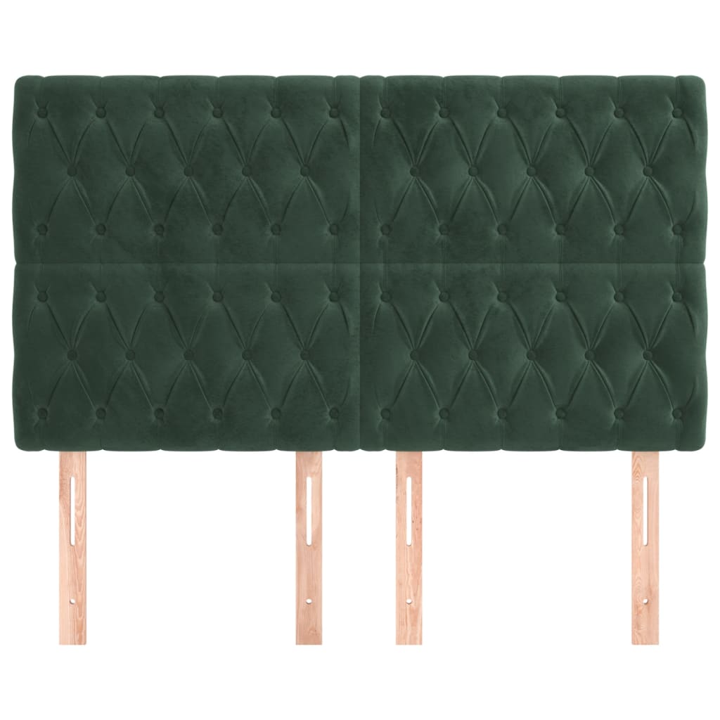 Têtes de lit 4 pcs Vert foncé 80x7x78/88 cm Velours - XIOS