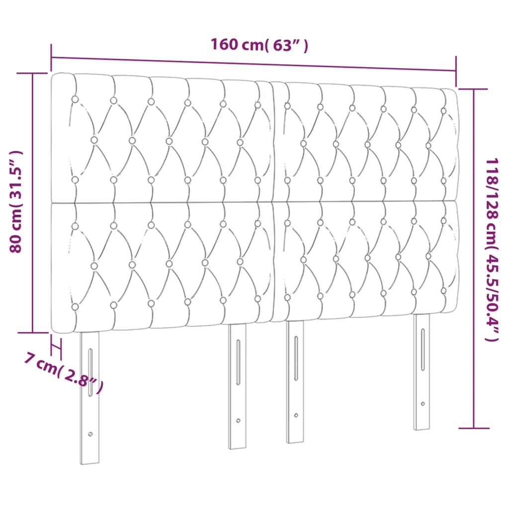 Têtes de lit 4 pcs Vert foncé 80x7x78/88 cm Velours - XIOS