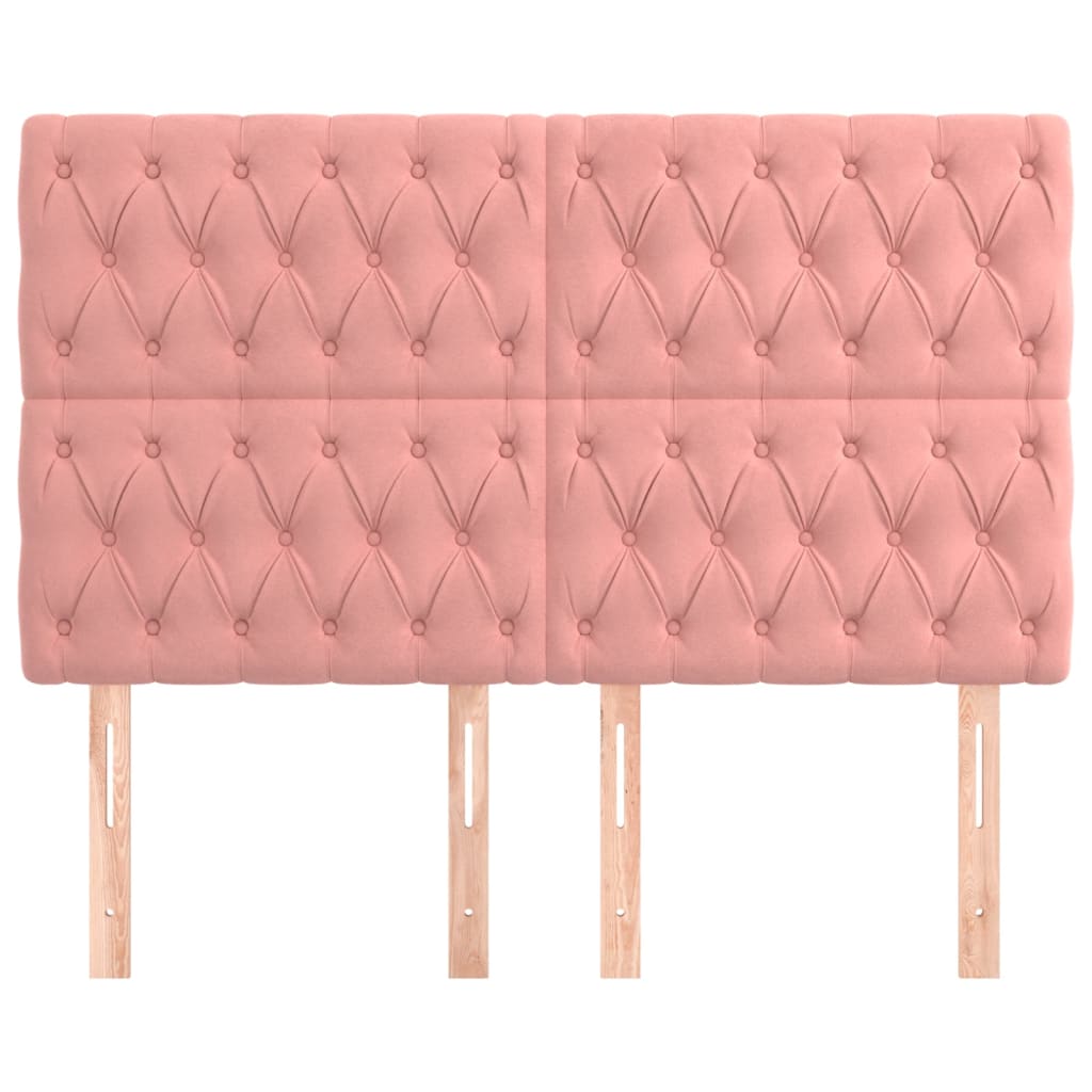 Têtes de lit 4 pcs Rose 80x7x78/88 cm Velours - XIOS