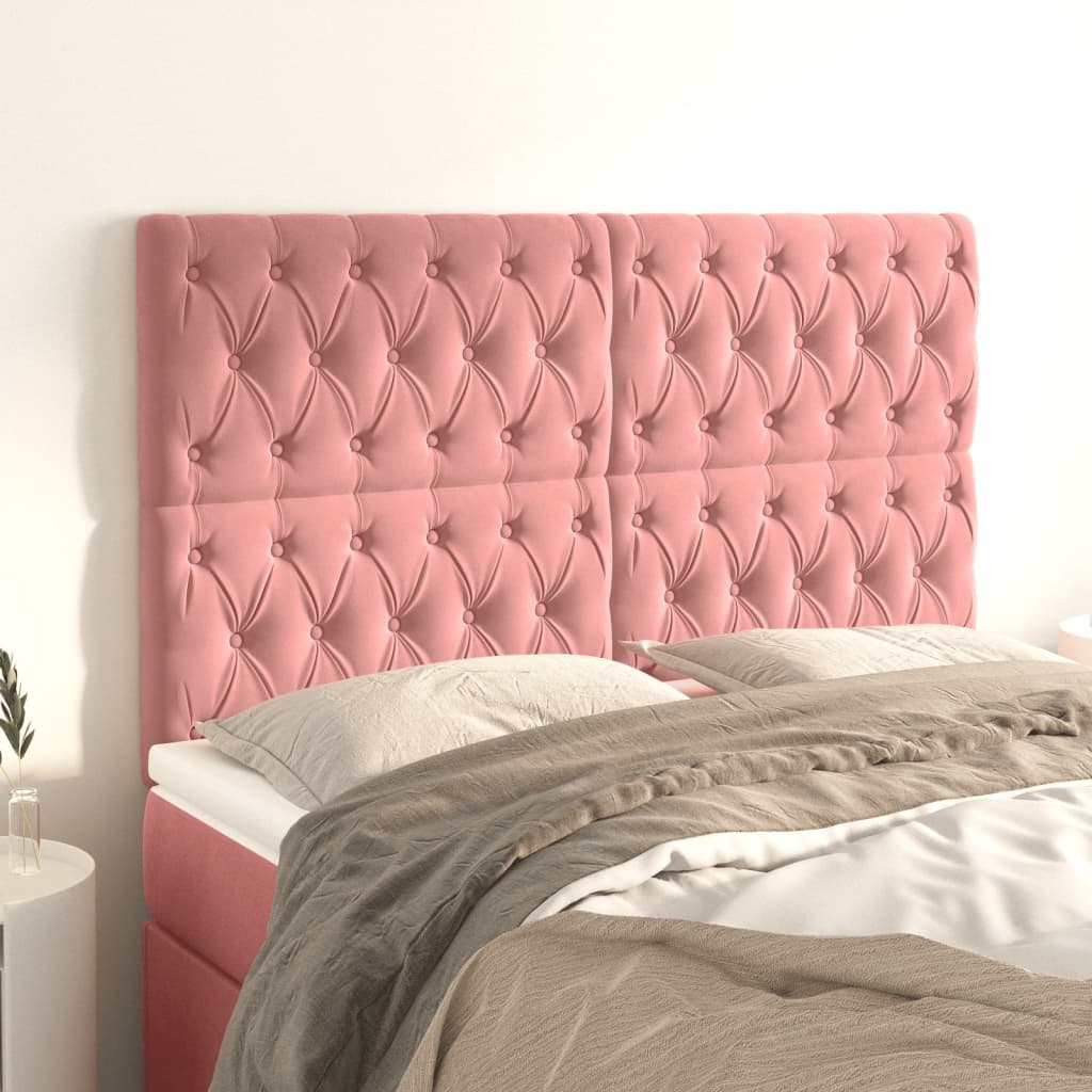 Têtes de lit 4 pcs Rose 80x7x78/88 cm Velours - XIOS
