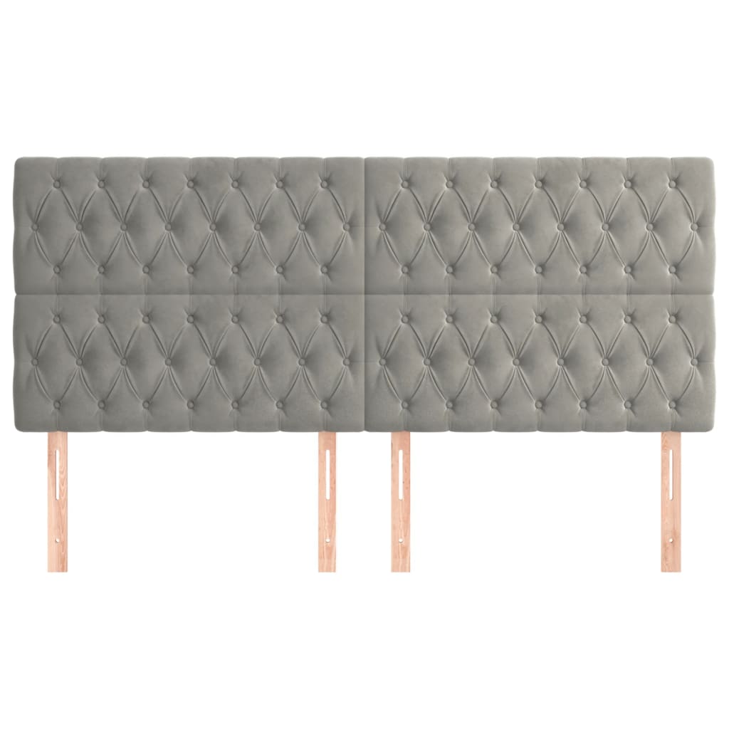 Tête de lit Gris clair 180x7x118/128 cm Velours - XIOS