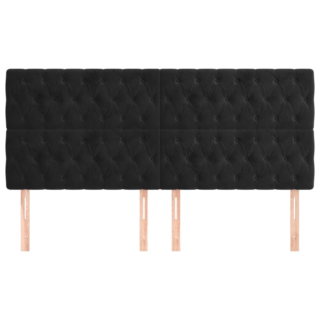 Têtes de lit 4 pcs Noir 90x7x78/88 cm Velours - XIOS
