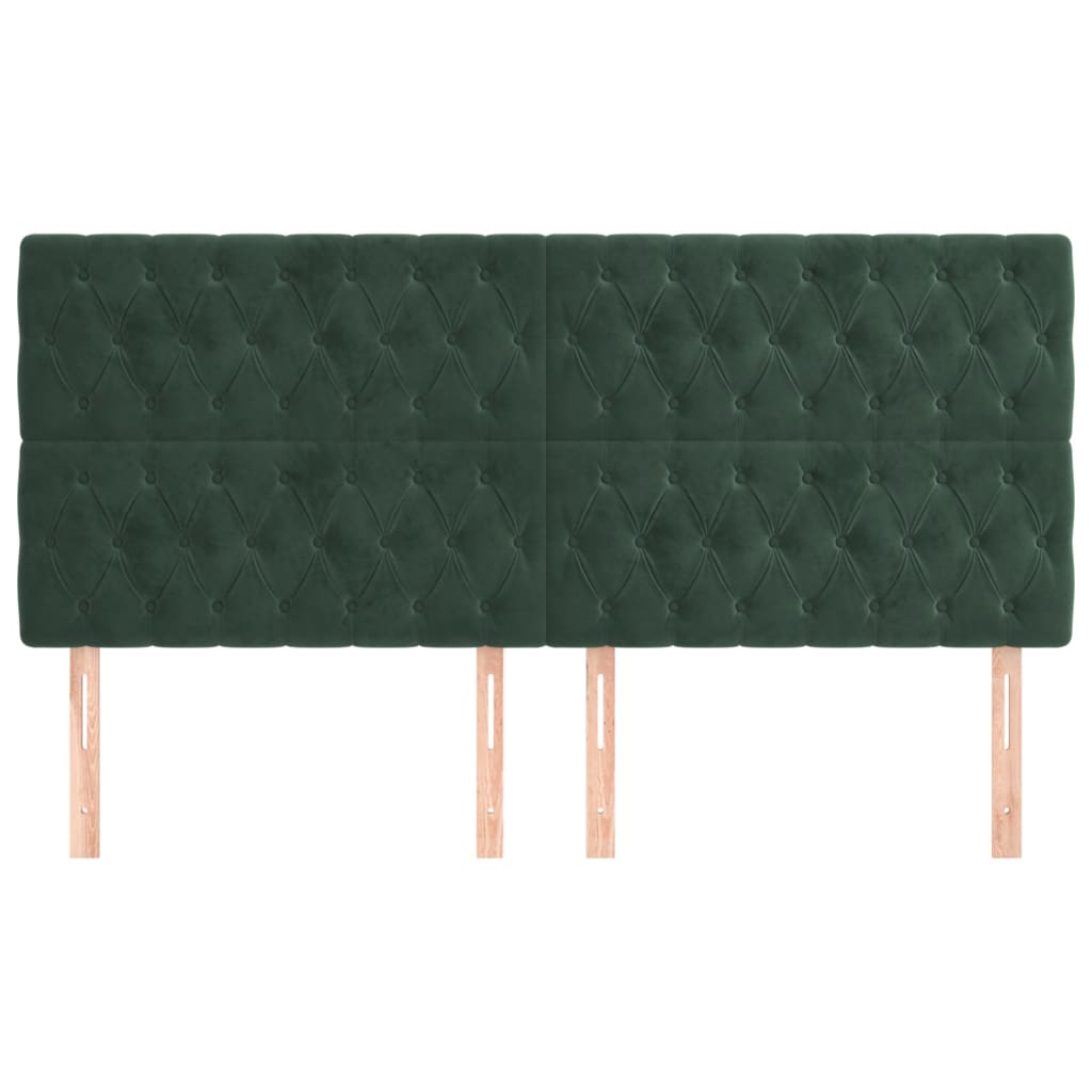 Têtes de lit 4 pcs Vert foncé 100x7x78/88 cm Velours - XIOS